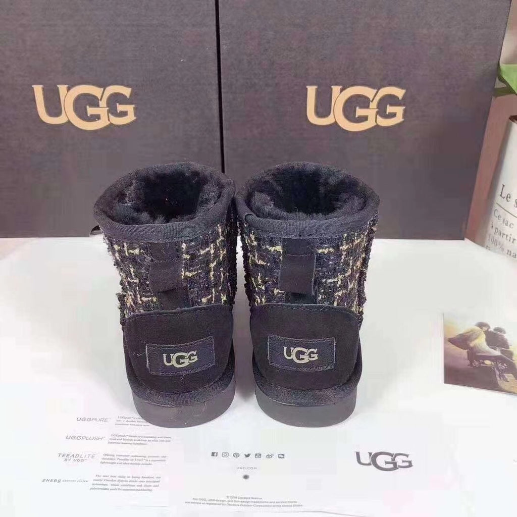 5854 Kids' Chic Black Snow Boots
