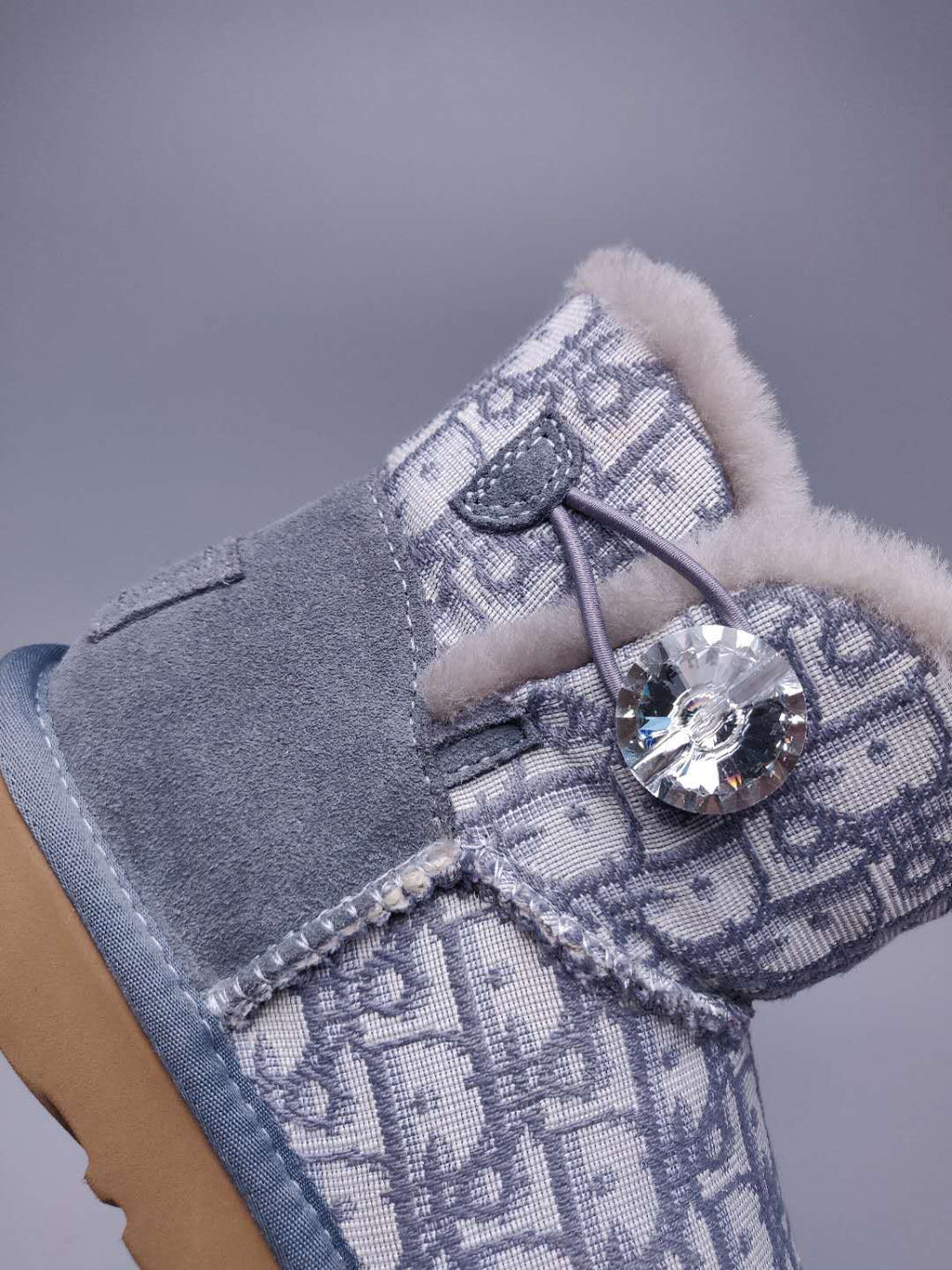 6554 Gray Fabric-Texture Shoes