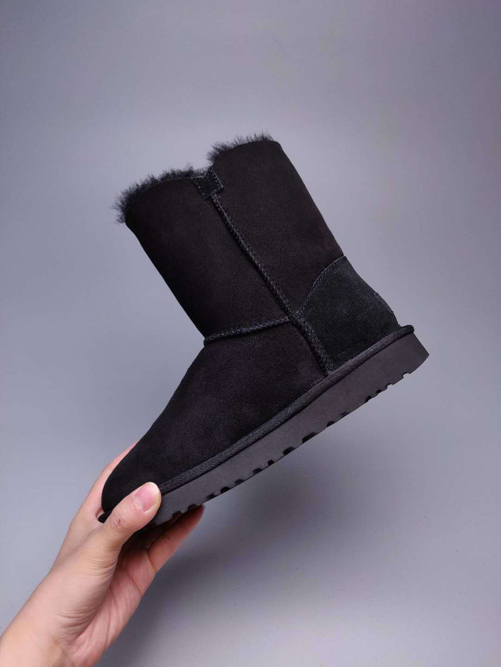 2480 Black Side-Zip Mid-Calf Boots