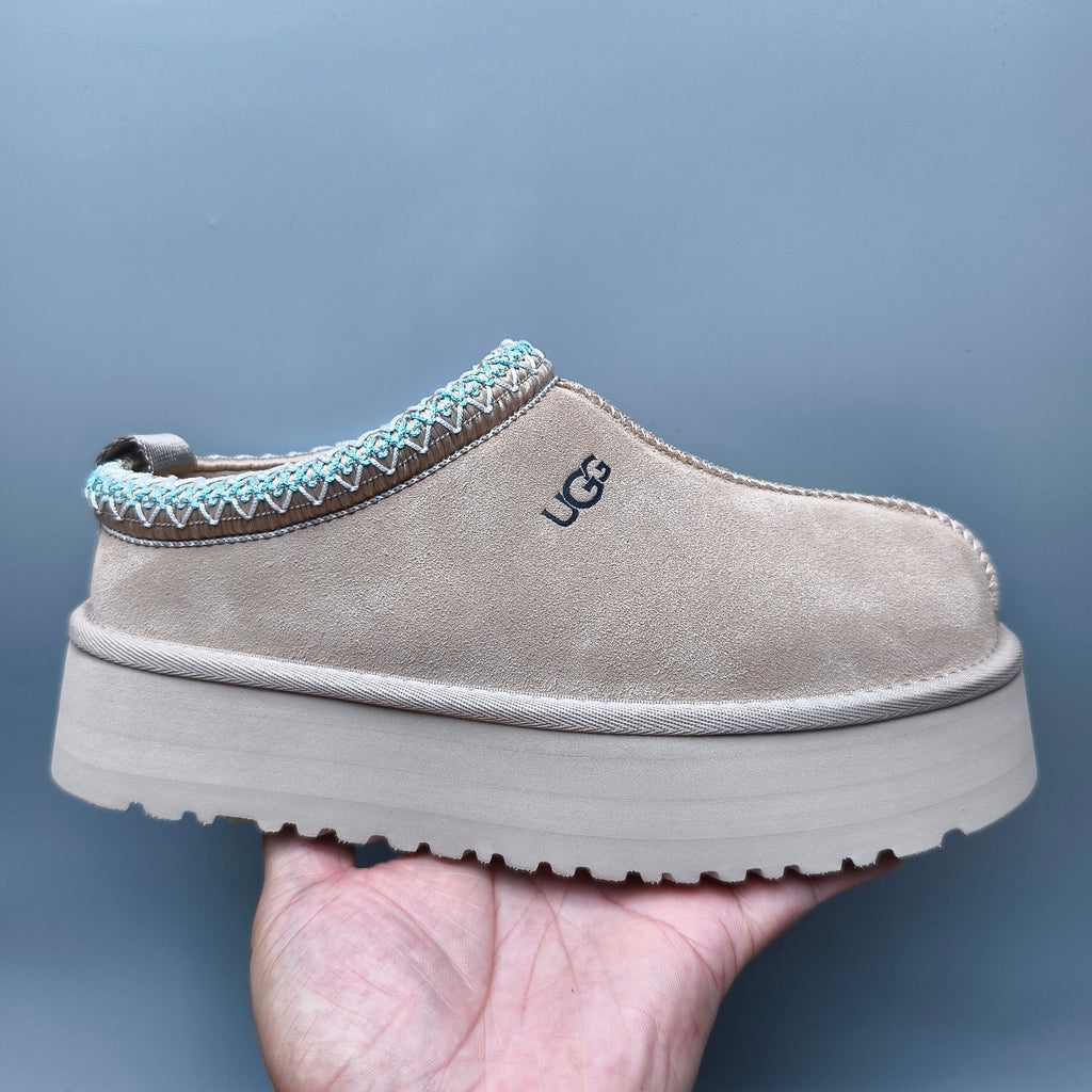 2553 / 2130 Beige Folk-Inspired Platform Casual Shoes