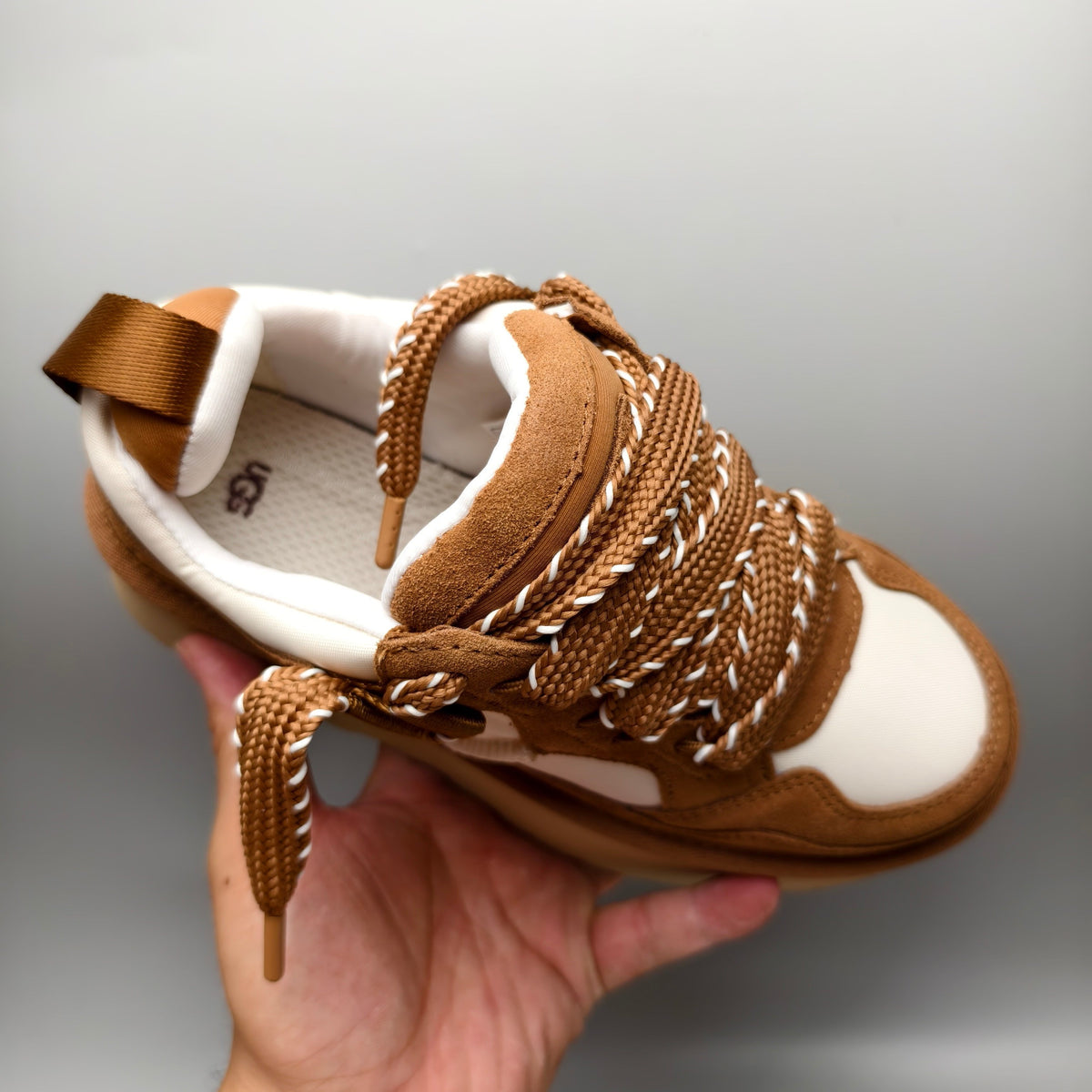 1541 Chestnut Chunky Platform Lace-Up Sneakers