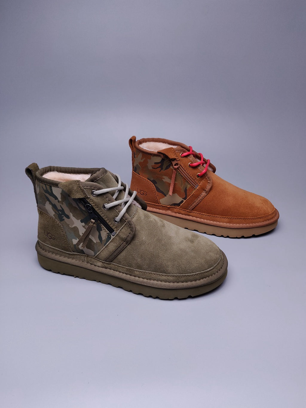4193 Men's Army Green Colorblock Camo Shoes