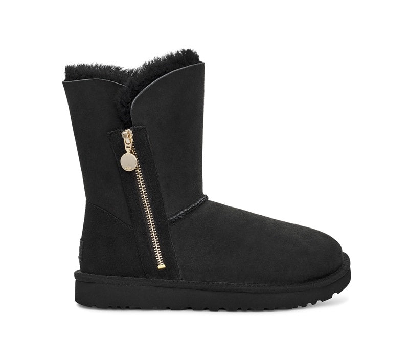 2480 Black Side-Zip Mid-Calf Boots